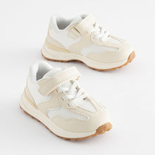 Load image into Gallery viewer, White Elastic Lace Chunky Trainers