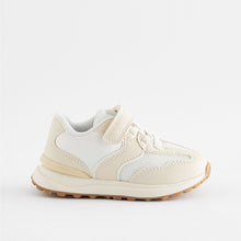 Load image into Gallery viewer, White Elastic Lace Chunky Trainers