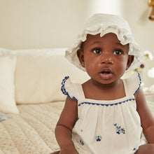 Load image into Gallery viewer, White Broderie Frill Bucket Hat