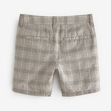 Load image into Gallery viewer, Check Linen Blend Chino Shorts