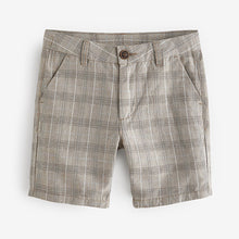 Load image into Gallery viewer, Check Linen Blend Chino Shorts