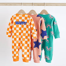 Load image into Gallery viewer, Multi Baby Footless Sleepsuit With Zip 3 Pack (0-6-9mths)