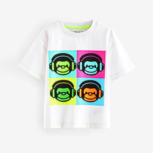 Load image into Gallery viewer, White/Green 100% Cotton Short Sleeve Character T-Shirt