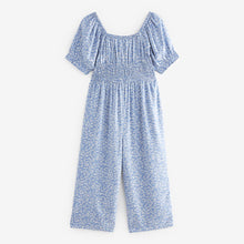 Load image into Gallery viewer, Blue Ditsy Printed Jumpsuit (3-12yrs)