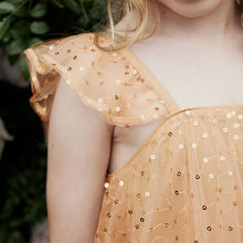 Load image into Gallery viewer, Gold Sequin Tulle Party Dress (3-12yrs)