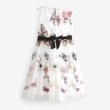 Load image into Gallery viewer, Butterfly Embroidered Mesh Tie Back Party Dress (3-10yrs)