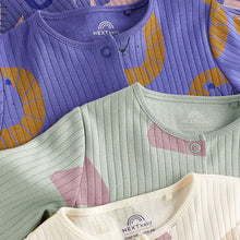 Load image into Gallery viewer, Blue Elephant Print Baby Sleepsuit 4 Pack (0mths-12-18mt)