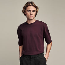 Load image into Gallery viewer, Burgundy Red Relaxed Fit Smart Soft Touch Heavyweight T-Shirt