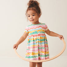 Load image into Gallery viewer, Rainbow Ribbed Jersey Dress (3mths-5-6yrs)