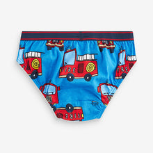 Load image into Gallery viewer, Emergency Vehicle Print 100% Cotton Briefs 7 Pack