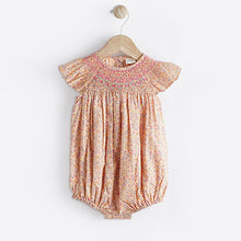 Load image into Gallery viewer, Pink Ditsy Floral Print Baby Romper