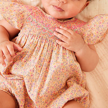 Load image into Gallery viewer, Pink Ditsy Floral Print Baby Romper