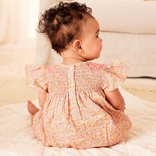 Load image into Gallery viewer, Pink Ditsy Floral Print Baby Romper