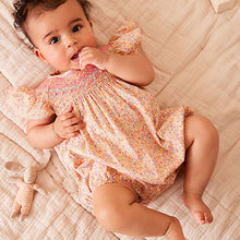 Load image into Gallery viewer, Pink Ditsy Floral Print Baby Romper