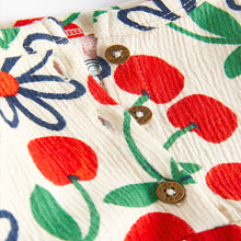 Load image into Gallery viewer, Red/Blue Cherry Floral Baby Jersey Dress 2 Pack
