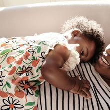 Load image into Gallery viewer, Red/Blue Cherry Floral Baby Jersey Dress 2 Pack