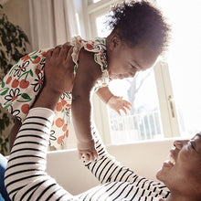 Load image into Gallery viewer, Red/Blue Cherry Floral Baby Jersey Dress 2 Pack