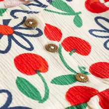 Load image into Gallery viewer, Red/Blue Cherry Floral Baby Jersey Dress 2 Pack