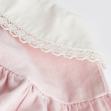 Load image into Gallery viewer, Pink 2 Piece Embroidered Baby Dress and Tights Set (0mths-12-18mt)