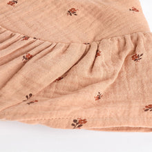 Load image into Gallery viewer, Brown Embroidered Flowers Baby Bloomer Romper