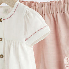 Load image into Gallery viewer, Pink/White Top And Trousers Baby Set (0mths-12-18mt)