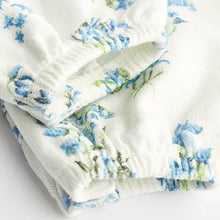 Load image into Gallery viewer, Blue Floral Jersey Baby Dungarees & Bodysuit Set (0mths-9-12mt)