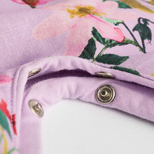 Load image into Gallery viewer, Purple Floral Baby Dungarees and Bodysuit Set (0mths-12-18mt)