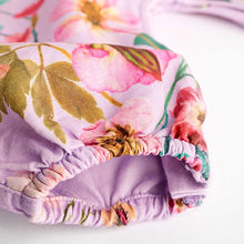 Load image into Gallery viewer, Purple Floral Baby Dungarees and Bodysuit Set (0mths-12-18mt)
