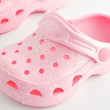 Load image into Gallery viewer, Pink Glitter Clogs