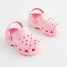 Load image into Gallery viewer, Pink Glitter Clogs