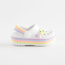 Load image into Gallery viewer, White Rainbow Light-Up Clogs