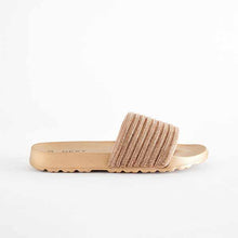 Load image into Gallery viewer, Rose Gold Glitter Sliders