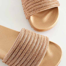 Load image into Gallery viewer, Rose Gold Glitter Sliders