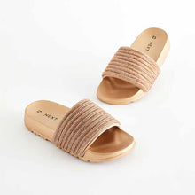 Load image into Gallery viewer, Rose Gold Glitter Sliders
