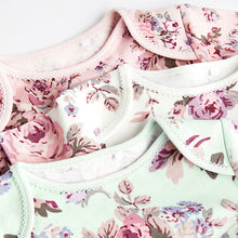 Load image into Gallery viewer, Floral Baby Short Sleeve Bodysuits 3 Pack