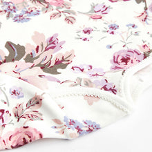 Load image into Gallery viewer, Floral Baby Short Sleeve Bodysuits 3 Pack