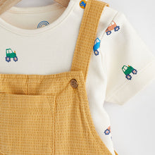 Load image into Gallery viewer, Yellow Tractor Baby Woven Dungarees and Bodysuit Set (0mths-12-18mt)