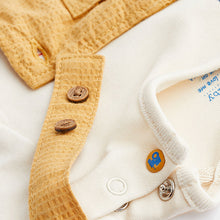 Load image into Gallery viewer, Yellow Tractor Baby Woven Dungarees and Bodysuit Set (0mths-12-18mt)