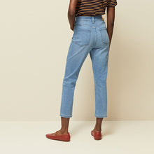 Load image into Gallery viewer, Mid Blue Cropped Slim Jeans