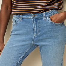Load image into Gallery viewer, Mid Blue Cropped Slim Jeans