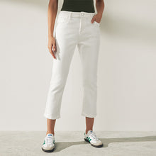 Load image into Gallery viewer, White Cropped Slim Jeans