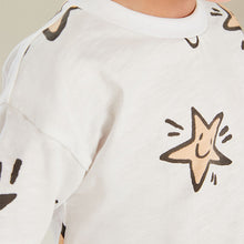 Load image into Gallery viewer, White Star All-Over Print 100% Cotton Short Sleeve T-Shirt (3mths-5-6yrs)