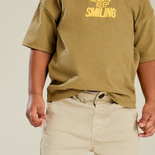 Load image into Gallery viewer, Khaki Green Simple 100% Cotton Short Sleeve T-Shirt (3mths-5-6yrs)
