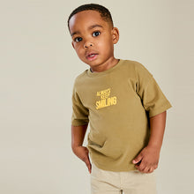 Load image into Gallery viewer, Khaki Green Simple 100% Cotton Short Sleeve T-Shirt (3mths-5-6yrs)
