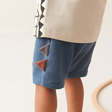 Load image into Gallery viewer, Rust Brown/Ecru Cream 100% Cotton 2 pack T-shirt and Shorts Set