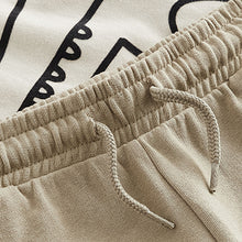 Load image into Gallery viewer, Rust Brown/Ecru Cream 100% Cotton 2 pack T-shirt and Shorts Set