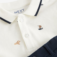 Load image into Gallery viewer, White 100% Cotton All Over Printed Polo Shirt And Shorts Set (9-12mths-5-6yrs)