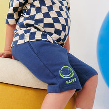 Load image into Gallery viewer, Blue 100% Cotton T-Shirt And Shorts Set