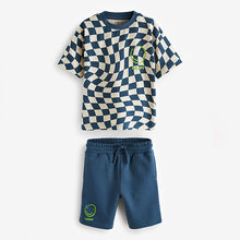 Load image into Gallery viewer, Blue 100% Cotton T-Shirt And Shorts Set