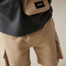 Load image into Gallery viewer, Tan Brown/Grey Utility Bumbag Short Sleeve T-Shirt & Shorts Set (3mths-5-6yrs)
